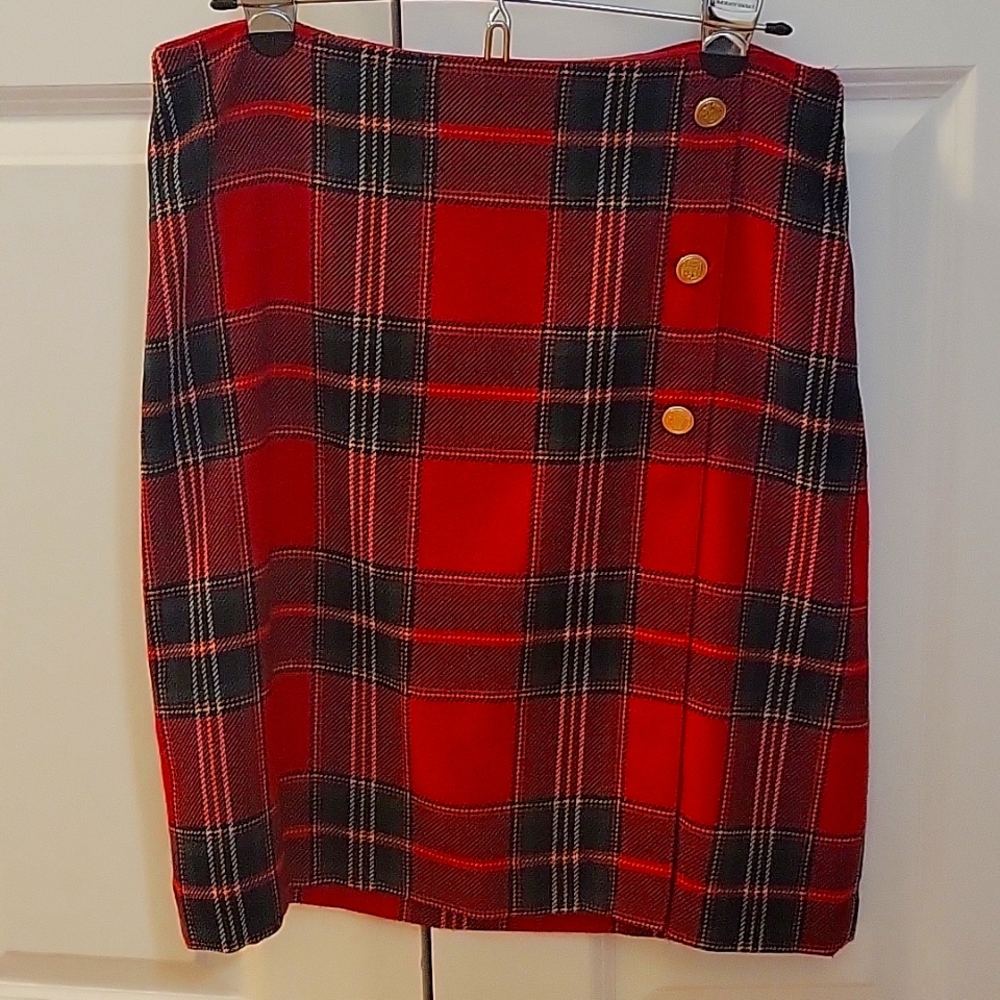 Plaid Wool Skirt